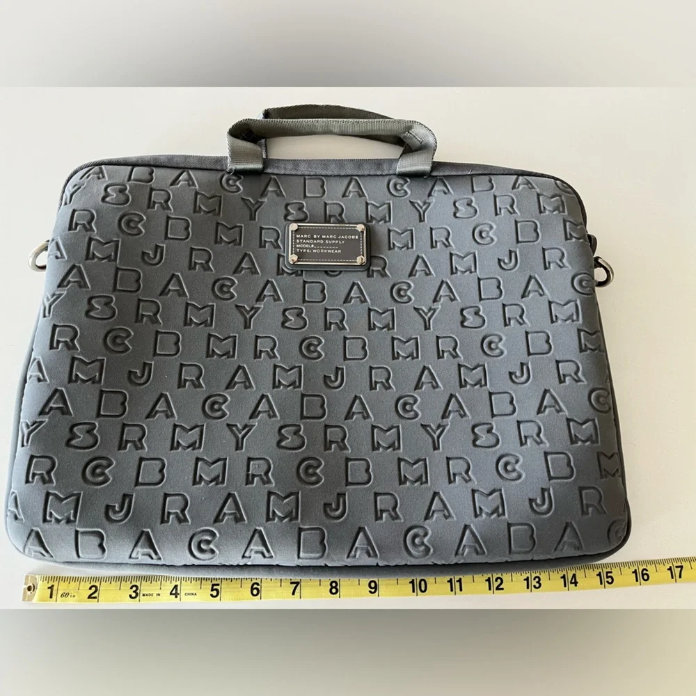 Marc Jacobs Grey Neoprene Laptop Messenger Case